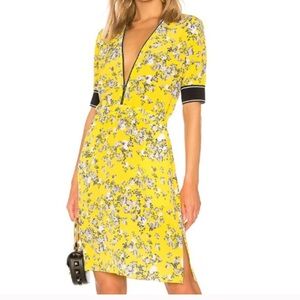Rag & Bone Yellow Floral Midi Dress
